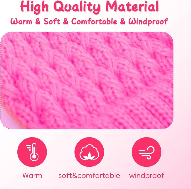 Peninpha Winter Hat for Kids Children, Girls Beanie with Pom Pom, Girls Accessories Knit Beanies Cap Age 7-12 - Image 5